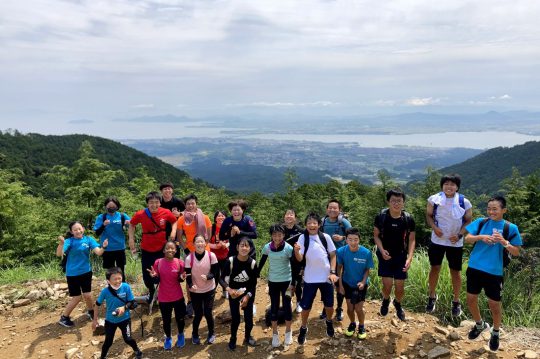 比叡山トレッキング　山頂にて